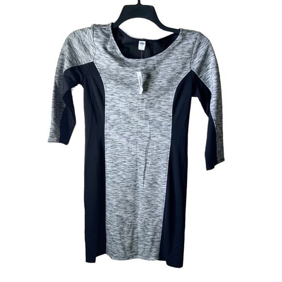 Old Navy Sheath Dress Gray Black Womens Small Petite Long Sleeve Stretch NWT - Picture 3 of 8